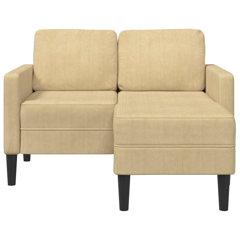 vidaXL Sofa 2-osobowa z szezlongiem w kształcie litery L Szarozielony