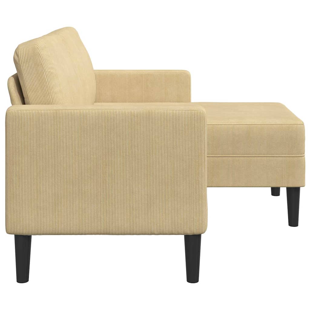 vidaXL Sofa 2-osobowa z szezlongiem w kształcie litery L Szarozielony