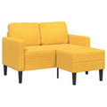 vidaXL Sofa 2-osobowa z leżanką w kształcie litery L Jasnożółta 125 cm
