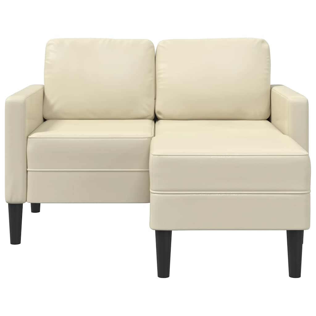 vidaXL Sofa 2-osobowa z leżanką w kształcie litery L, kremowa, 125 cm