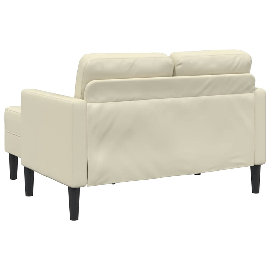 vidaXL Sofa 2-osobowa z leżanką w kształcie litery L, kremowa, 125 cm