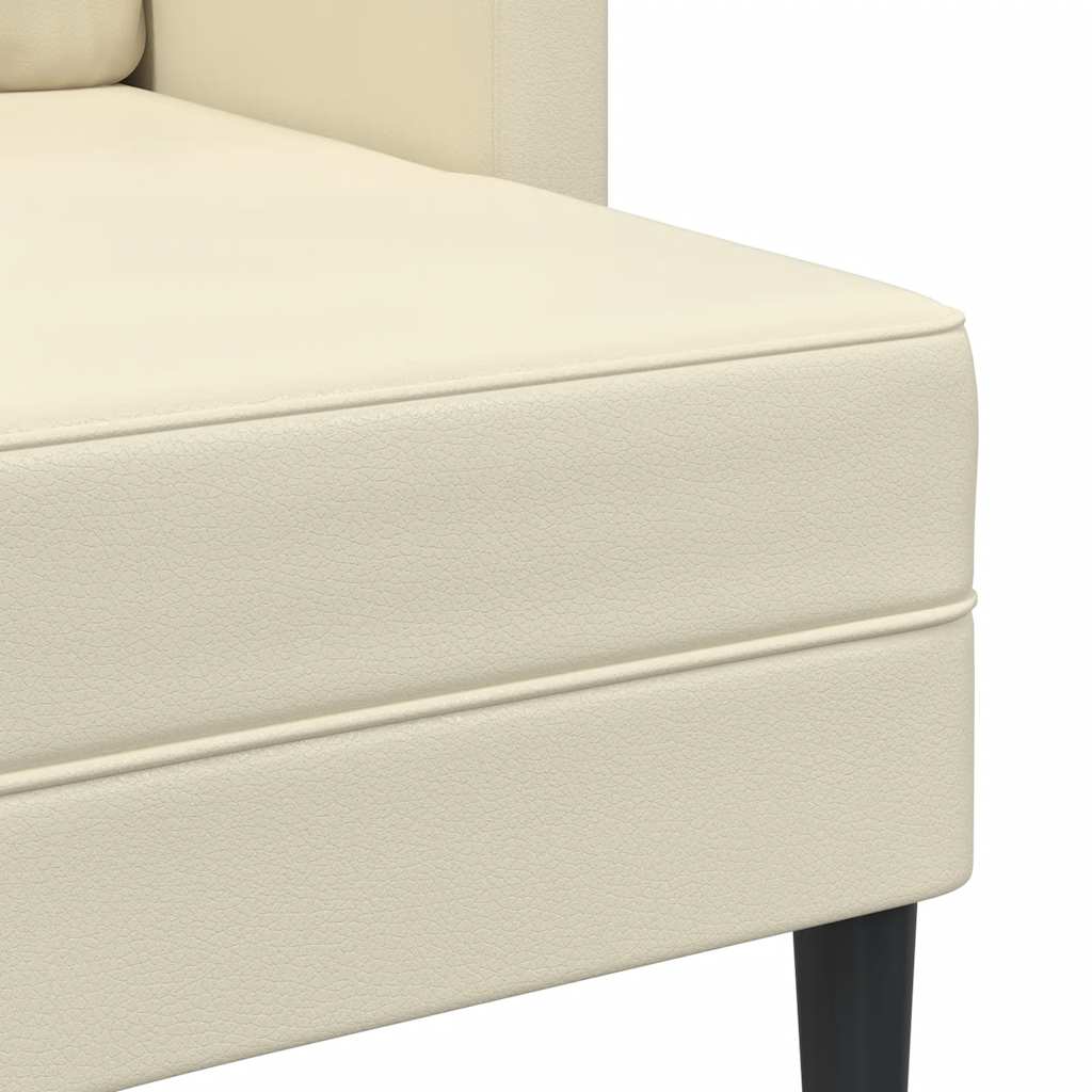 vidaXL Sofa 2-osobowa z leżanką w kształcie litery L, kremowa, 125 cm