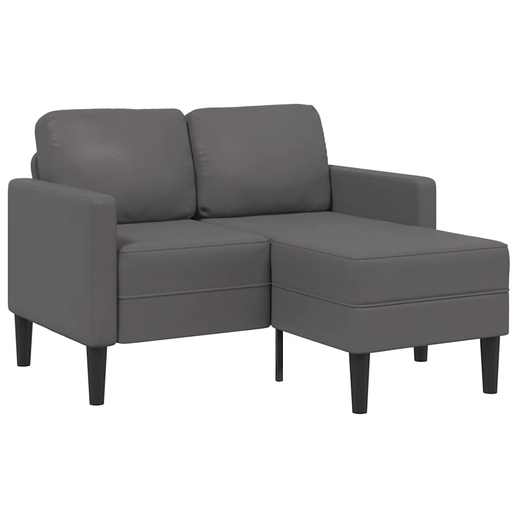 vidaXL Sofa 2-osobowa z szezlongiem w kształcie litery L Szara 125 cm