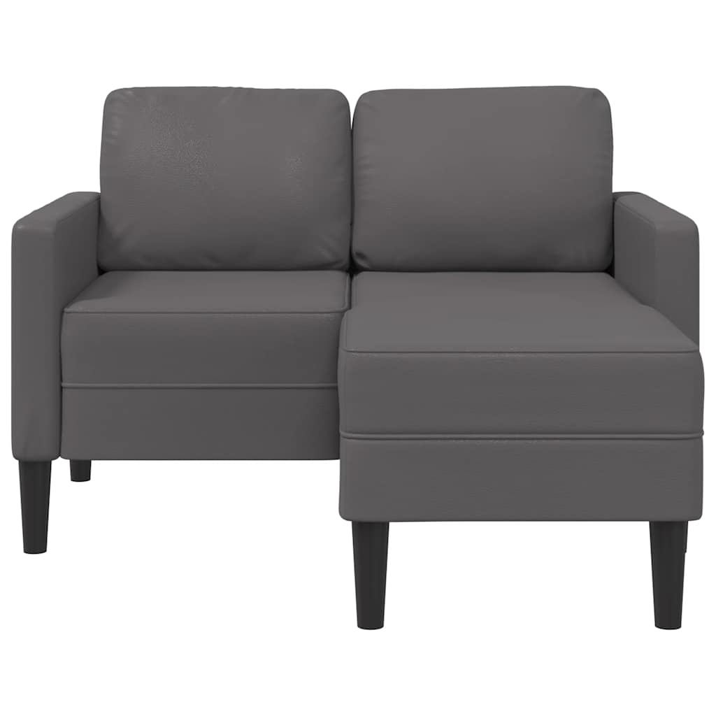 vidaXL Sofa 2-osobowa z szezlongiem w kształcie litery L Szara 125 cm