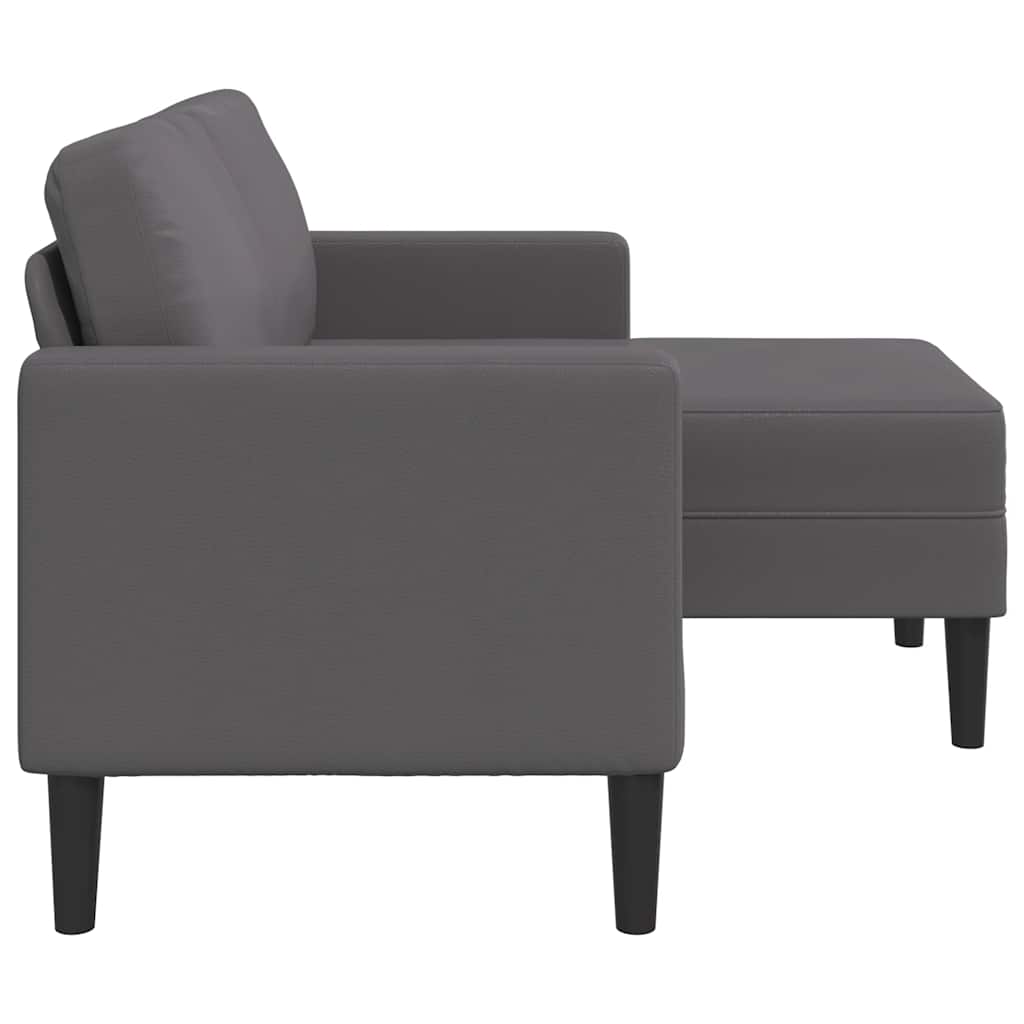 vidaXL Sofa 2-osobowa z szezlongiem w kształcie litery L Szara 125 cm