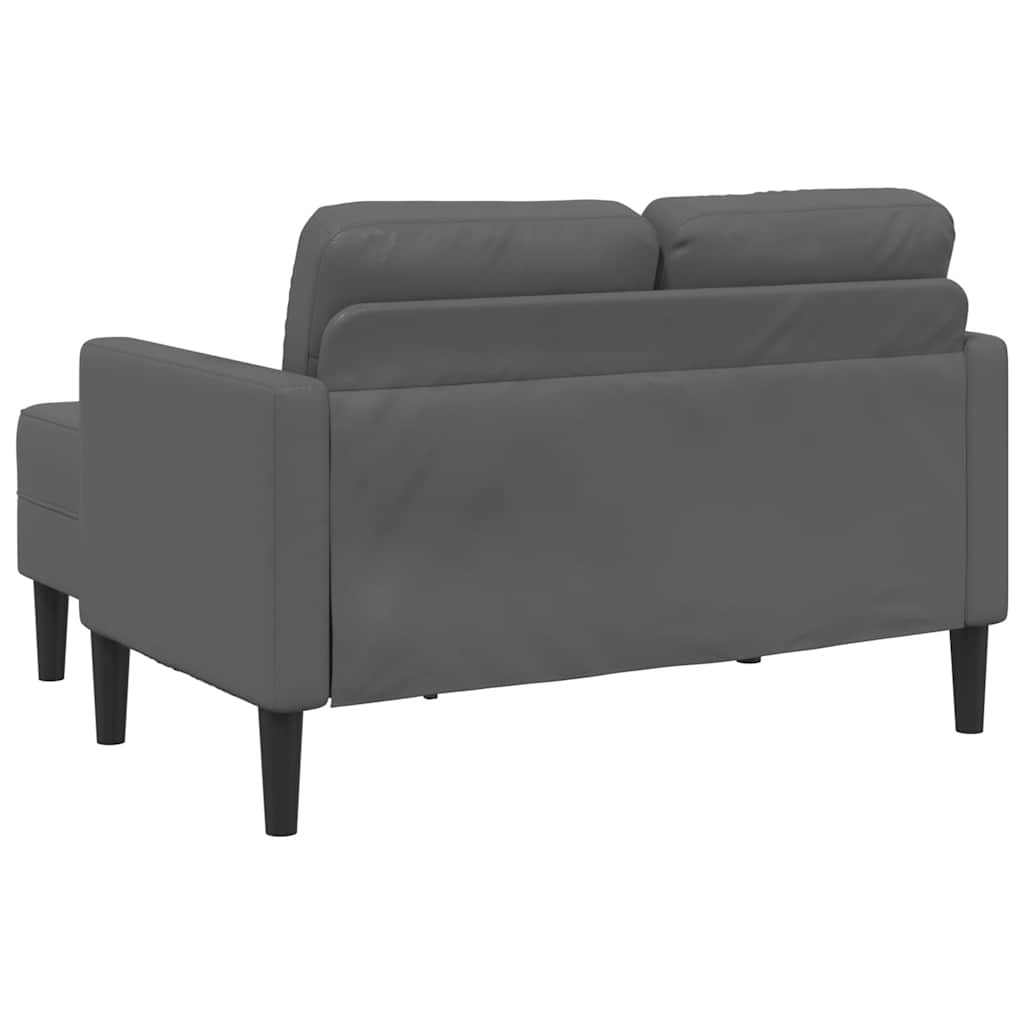 vidaXL Sofa 2-osobowa z szezlongiem w kształcie litery L Szara 125 cm