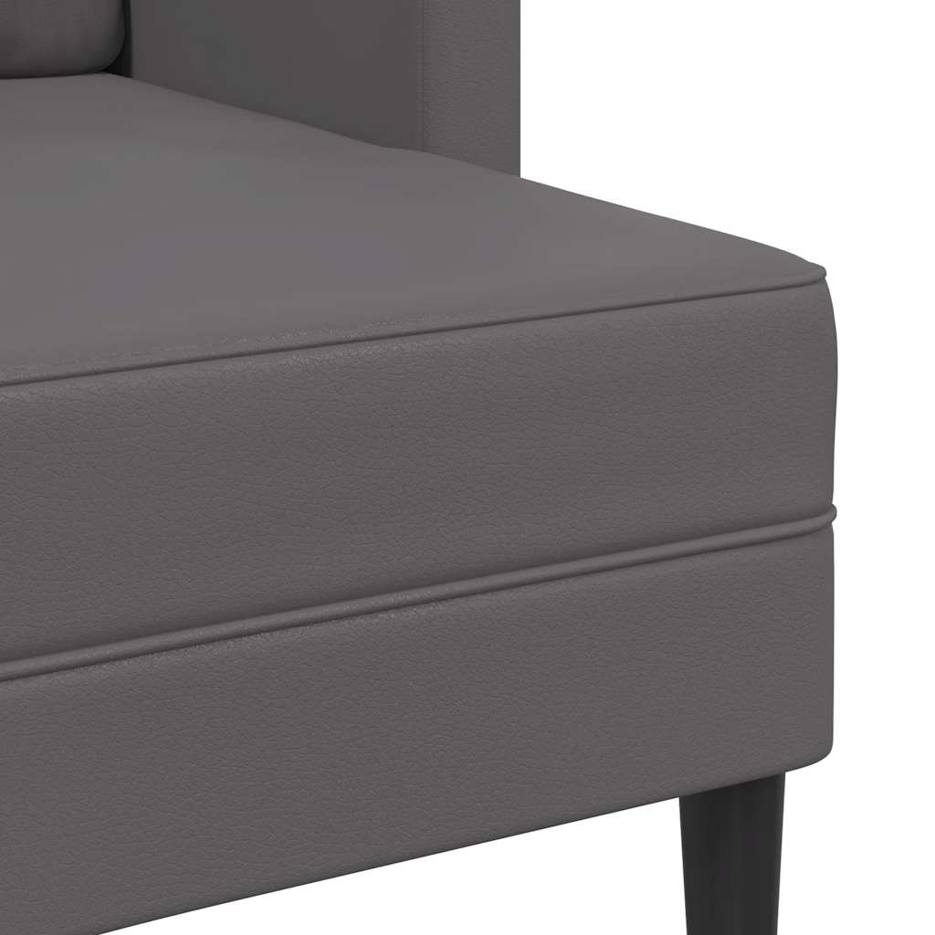vidaXL Sofa 2-osobowa z szezlongiem w kształcie litery L Szara 125 cm