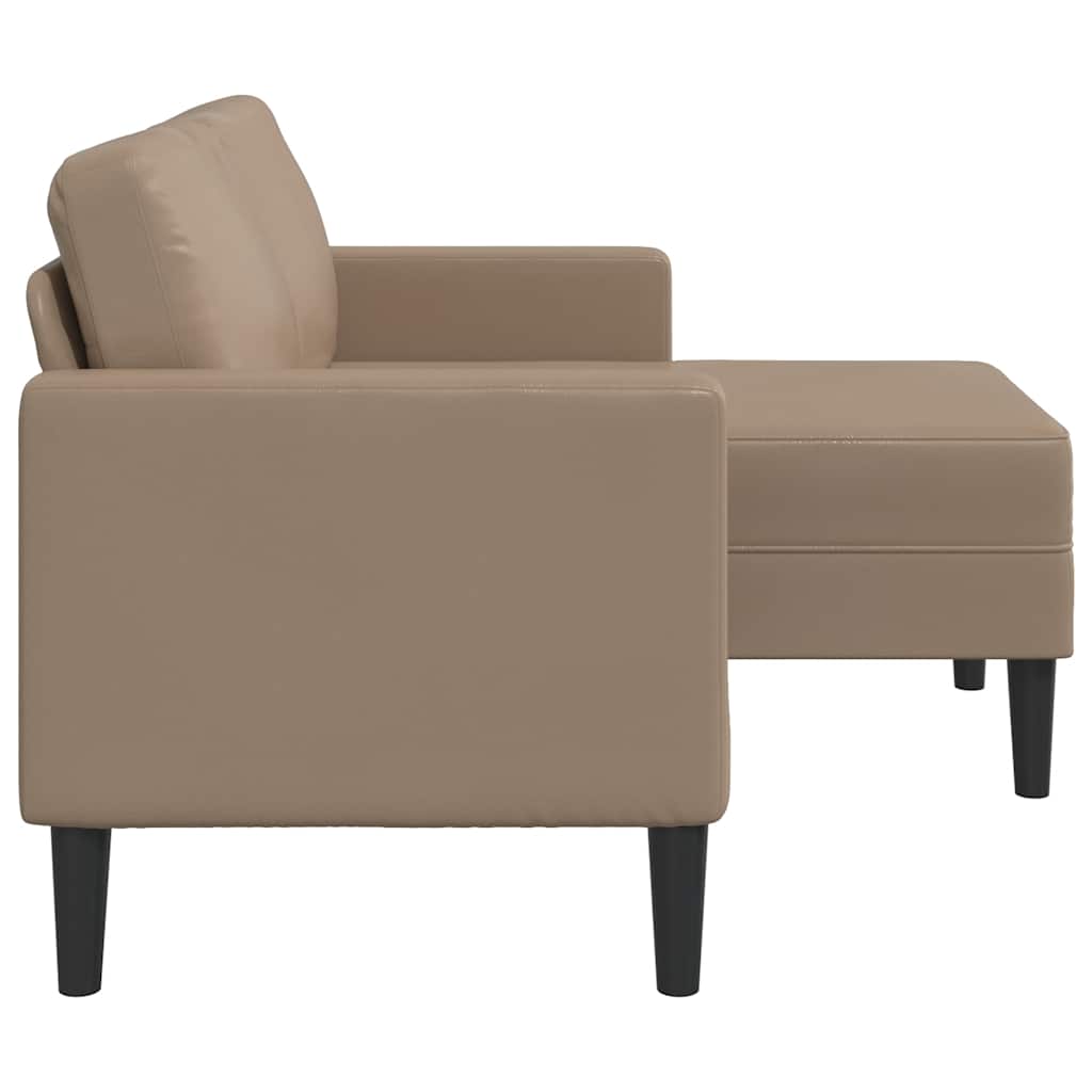 vidaXL Sofa 2-osobowa z szezlongiem w kształcie litery L Cappuccino