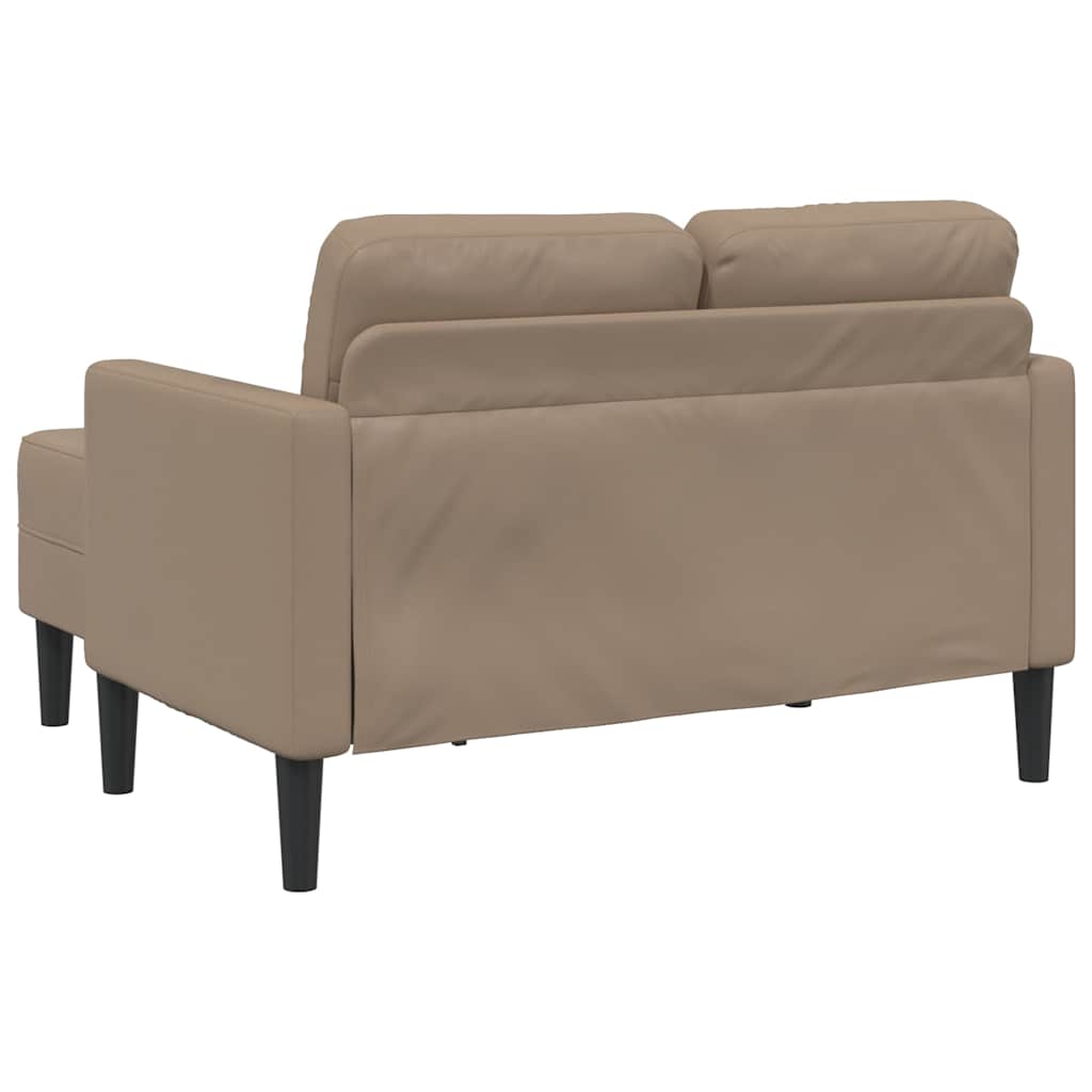 vidaXL Sofa 2-osobowa z szezlongiem w kształcie litery L Cappuccino