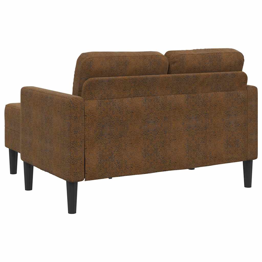 vidaXL Sofa 2-osobowa z szezlongiem w kształcie litery L Brązowa