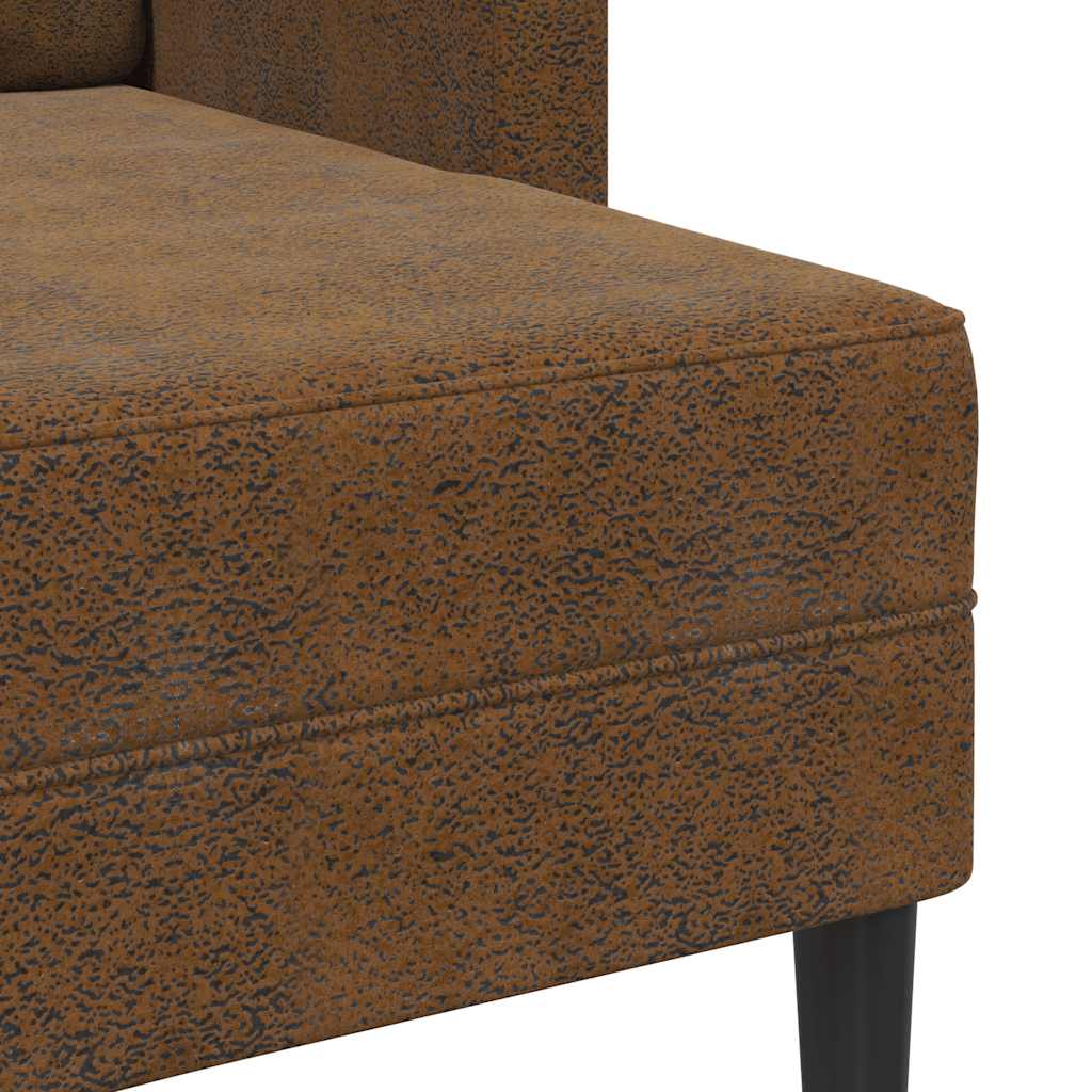 vidaXL Sofa 2-osobowa z szezlongiem w kształcie litery L Brązowa