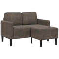 vidaXL Sofa 2-osobowa z szezlongiem w kształcie litery L Ciemnoszara