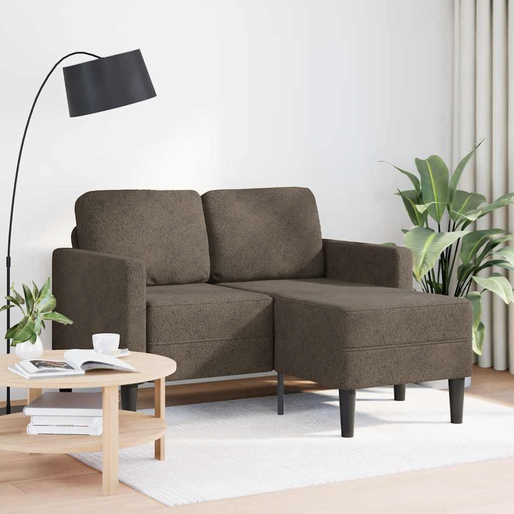 vidaXL Sofa 2-osobowa z szezlongiem w kształcie litery L Ciemnoszara