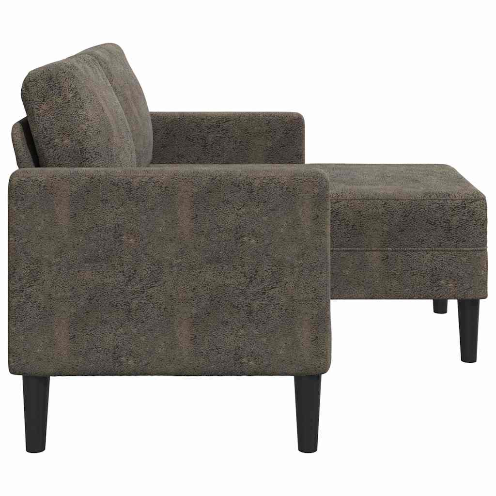 vidaXL Sofa 2-osobowa z szezlongiem w kształcie litery L Ciemnoszara