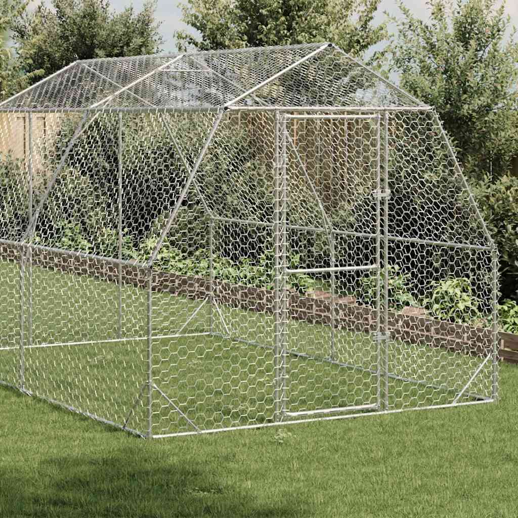 vidaXL Kurnik dla kur, 2,5x4x2,25 m, stal
