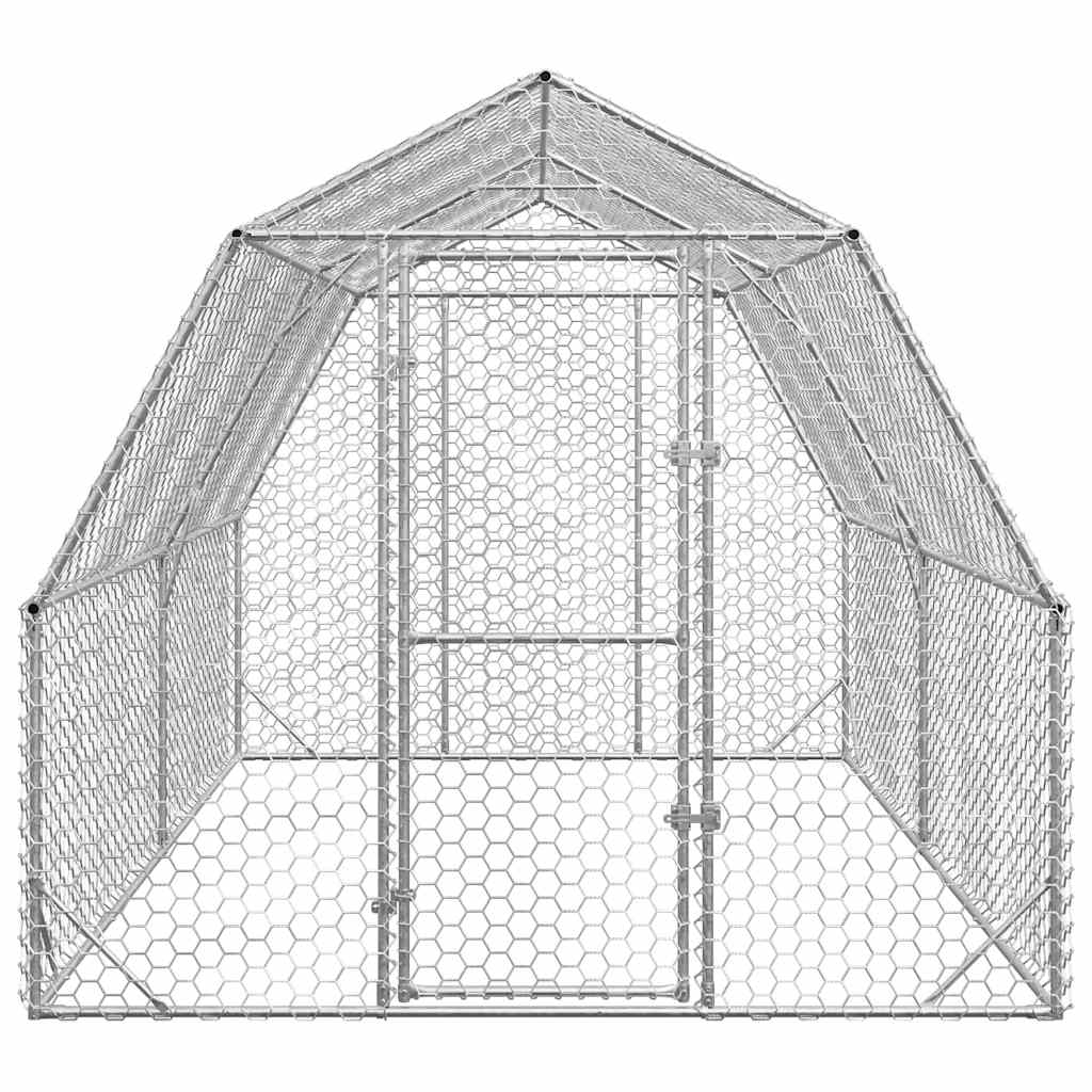 vidaXL Kurnik dla kur, 2,5x4x2,25 m, stal