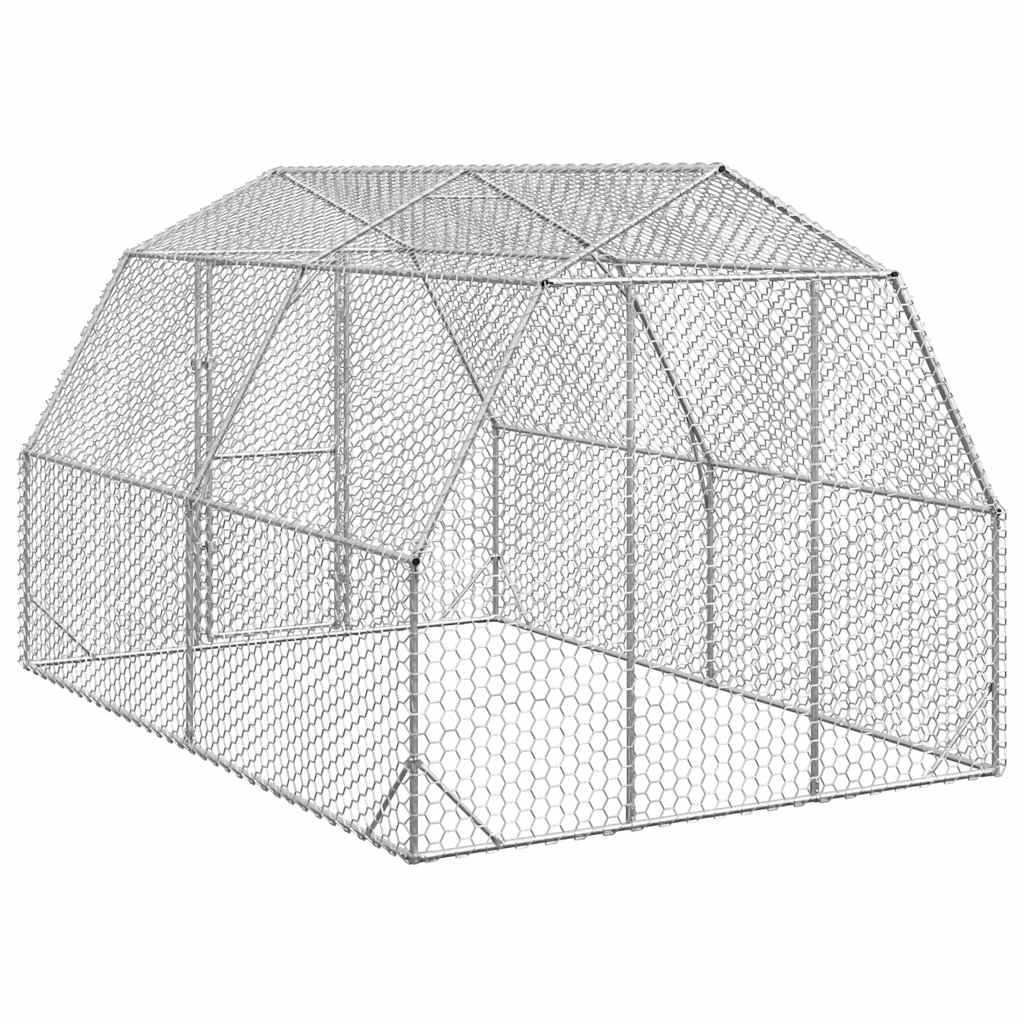 vidaXL Kurnik dla kur, 2,5x4x2,25 m, stal