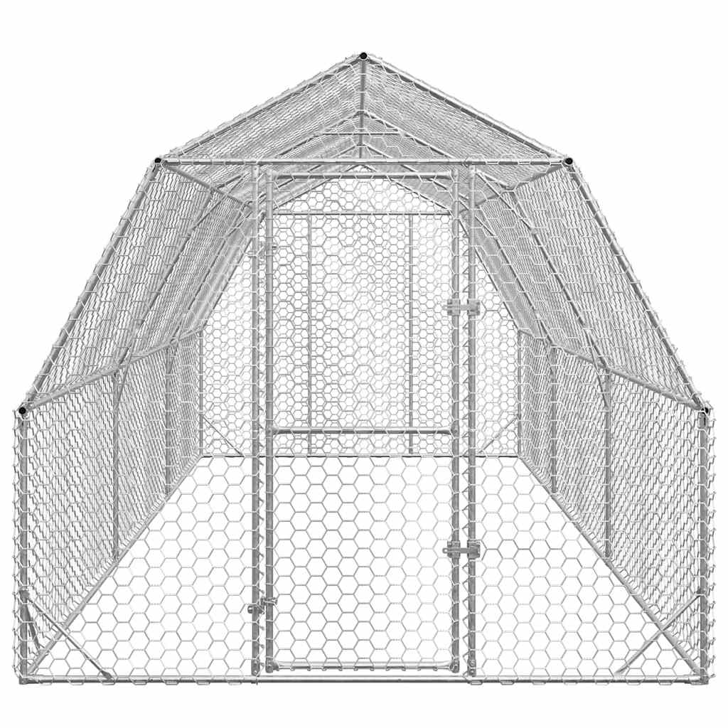 vidaXL Kurnik dla kur, 2,5x6x2,25 m, stal