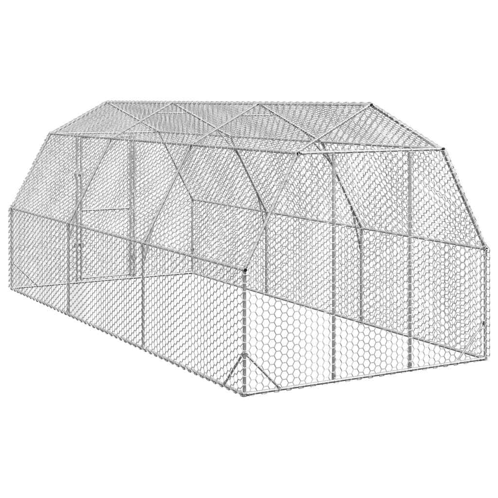 vidaXL Kurnik dla kur, 2,5x6x2,25 m, stal