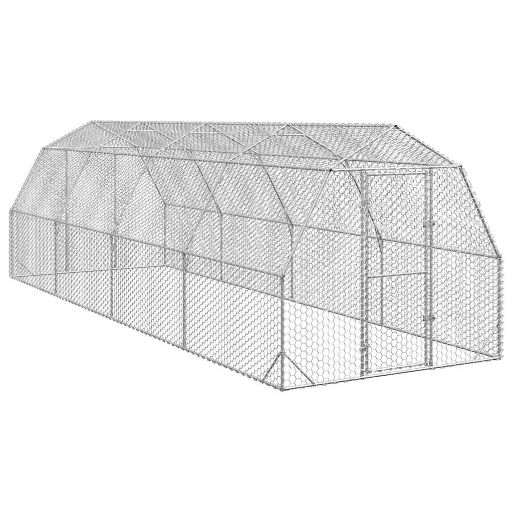 vidaXL Kurnik dla kur, 2,5x8x2,25 m, stal
