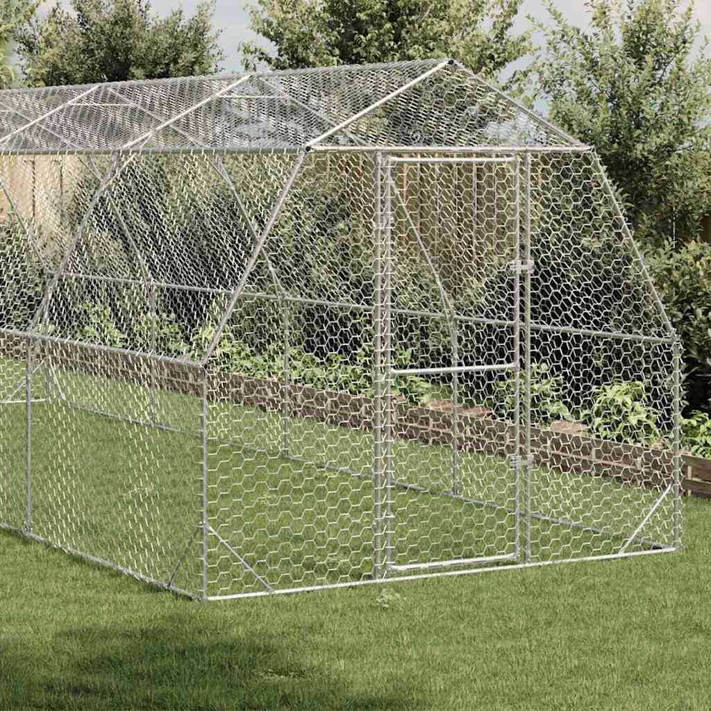vidaXL Kurnik dla kur, 2,5x8x2,25 m, stal