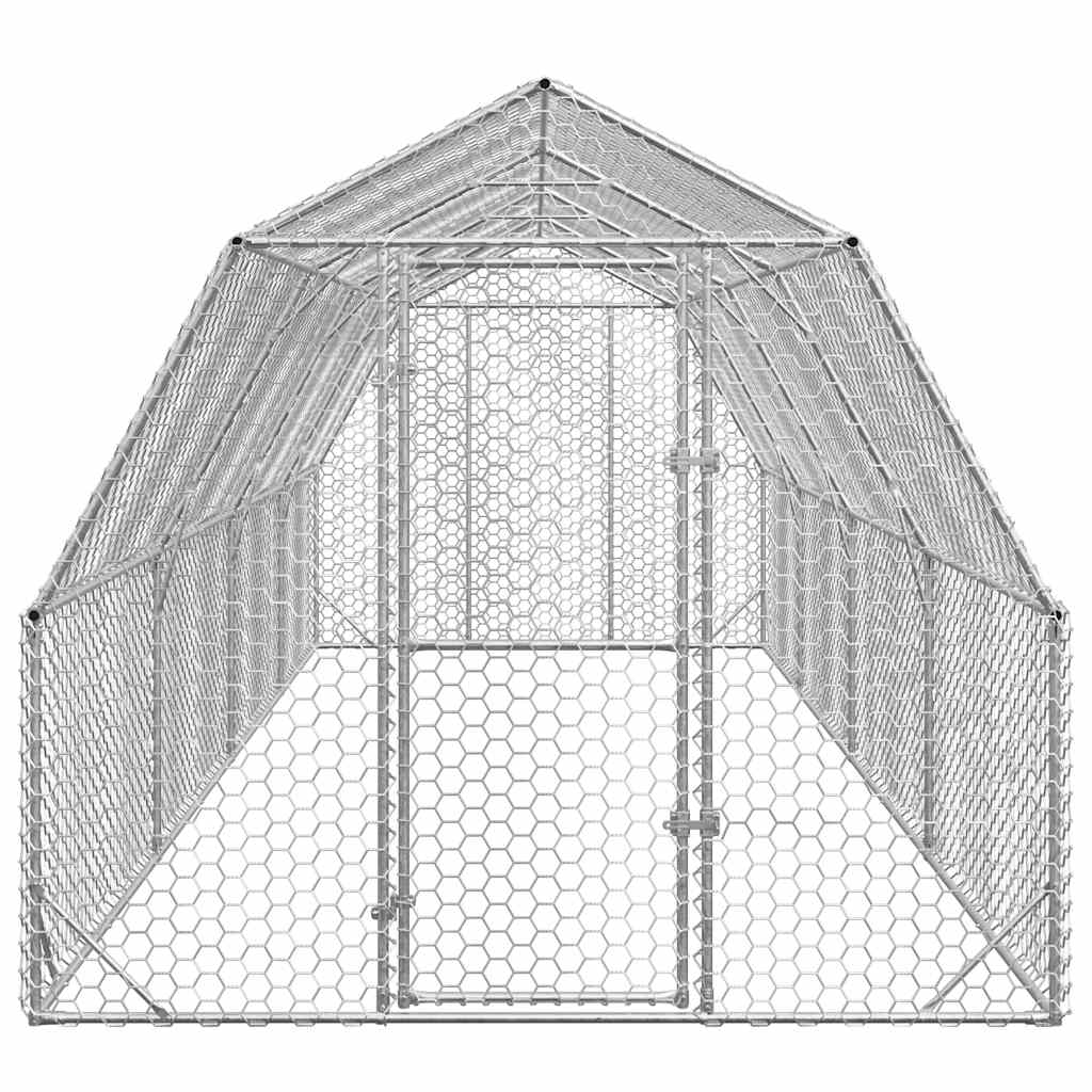 vidaXL Kurnik dla kur, 2,5x8x2,25 m, stal