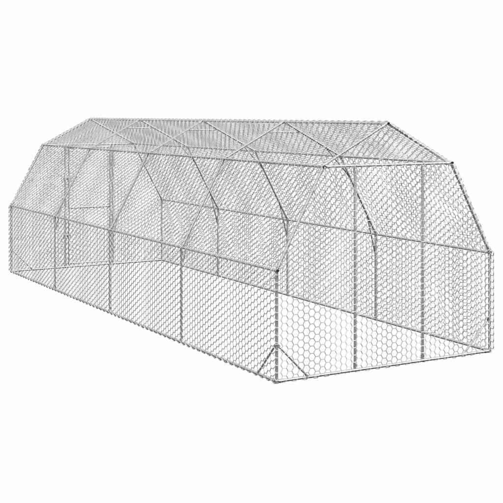 vidaXL Kurnik dla kur, 2,5x8x2,25 m, stal