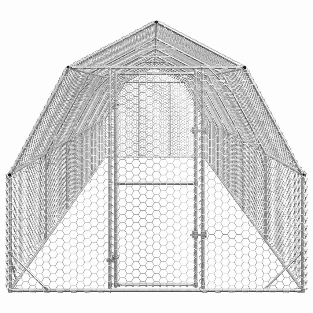 vidaXL Kurnik dla kur 2,5x12x2,25 m Stal ocynkowana
