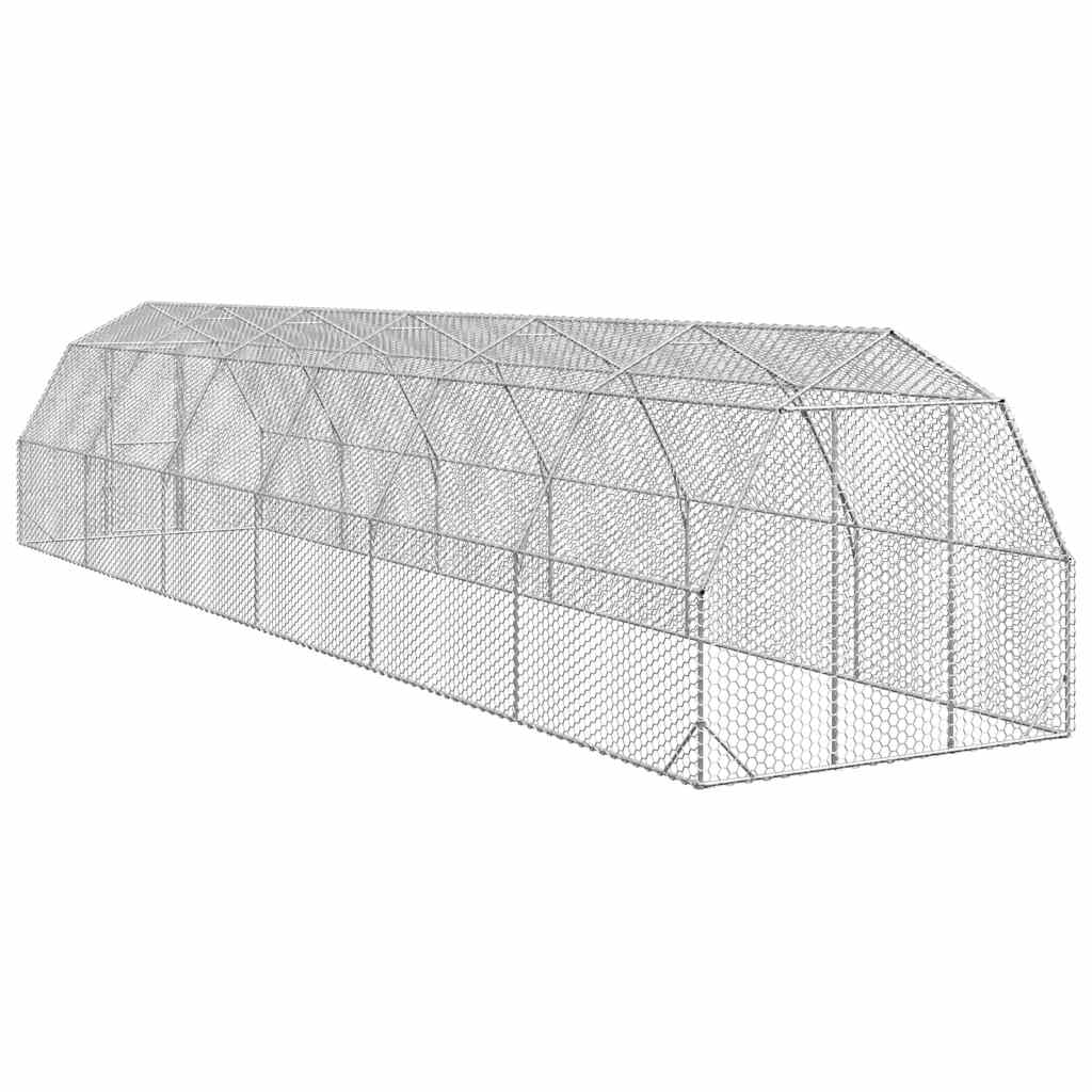 vidaXL Kurnik dla kur 2,5x12x2,25 m Stal ocynkowana