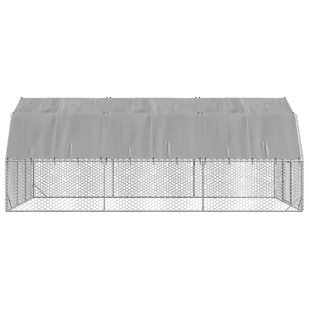 vidaXL Kurnik z dachem 2,5x6x2,25 m Stal ocynkowana