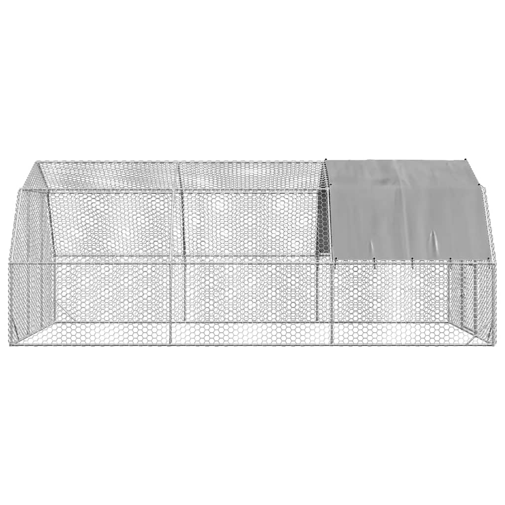 vidaXL Kurnik z dachem 2,5x6x2,25 m Stal ocynkowana