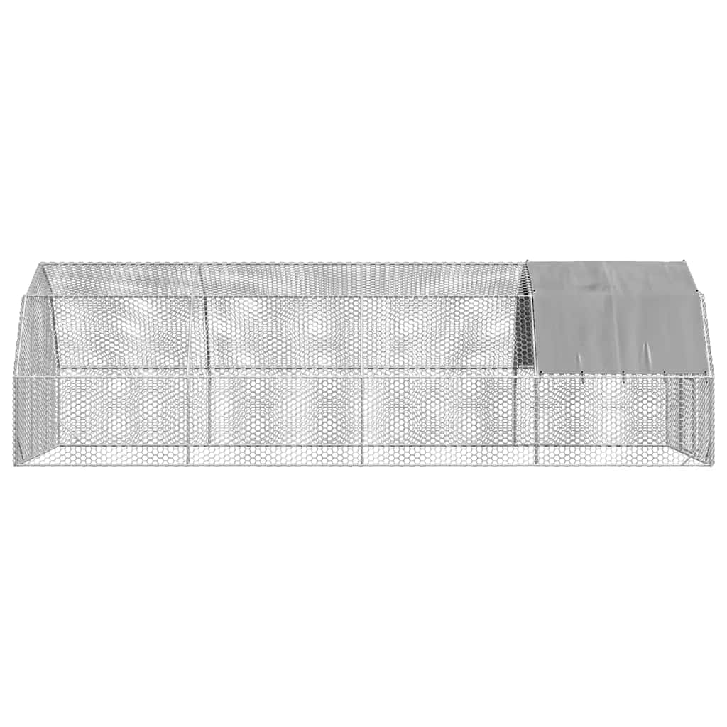 vidaXL Kurnik z dachem 2,5x8x2,25 m Stal ocynkowana
