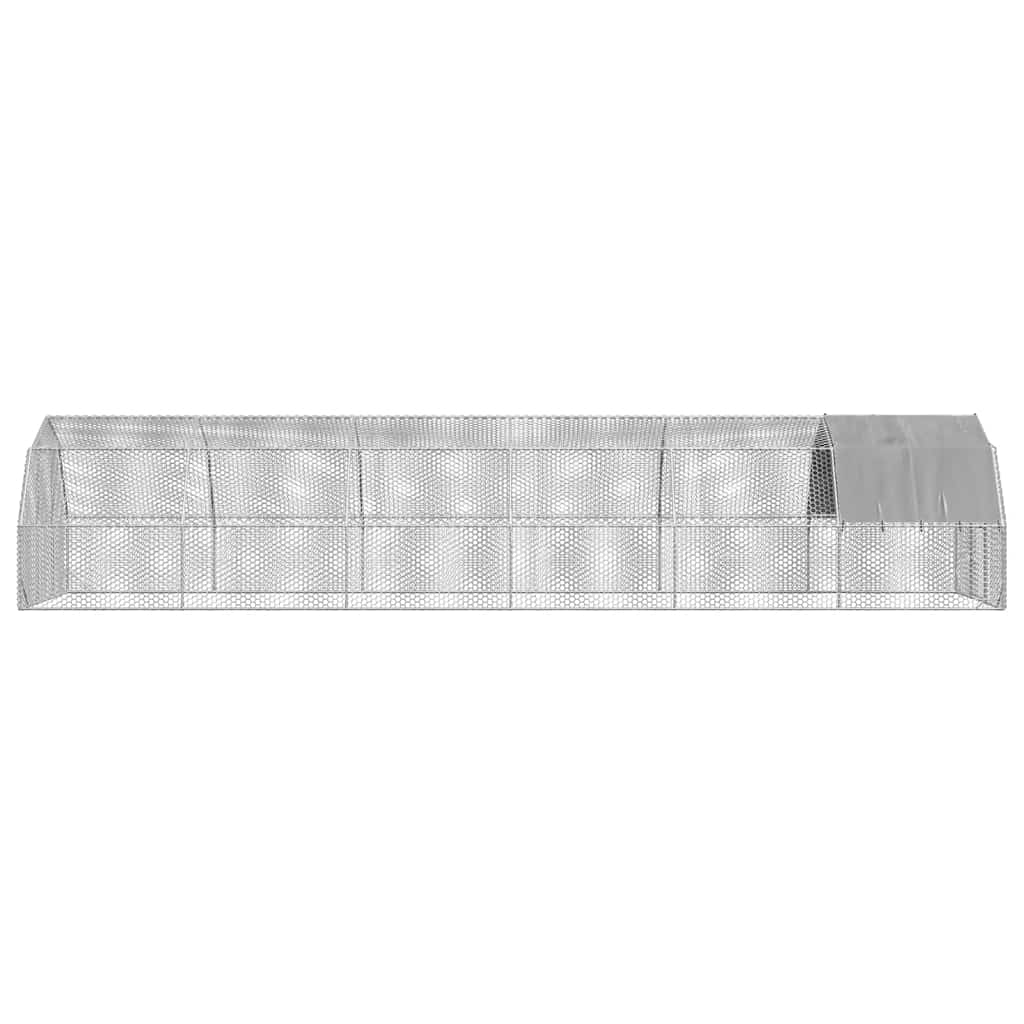 vidaXL Kurnik z dachem 2,5x12x2,25 m Stal ocynkowana