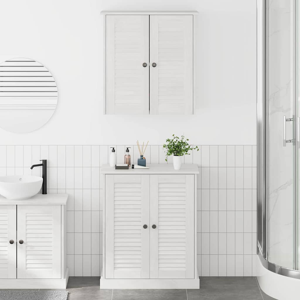 vidaXL Zestaw mebli łazienkowych z półką 2 pcs Biały i Biały Antyk