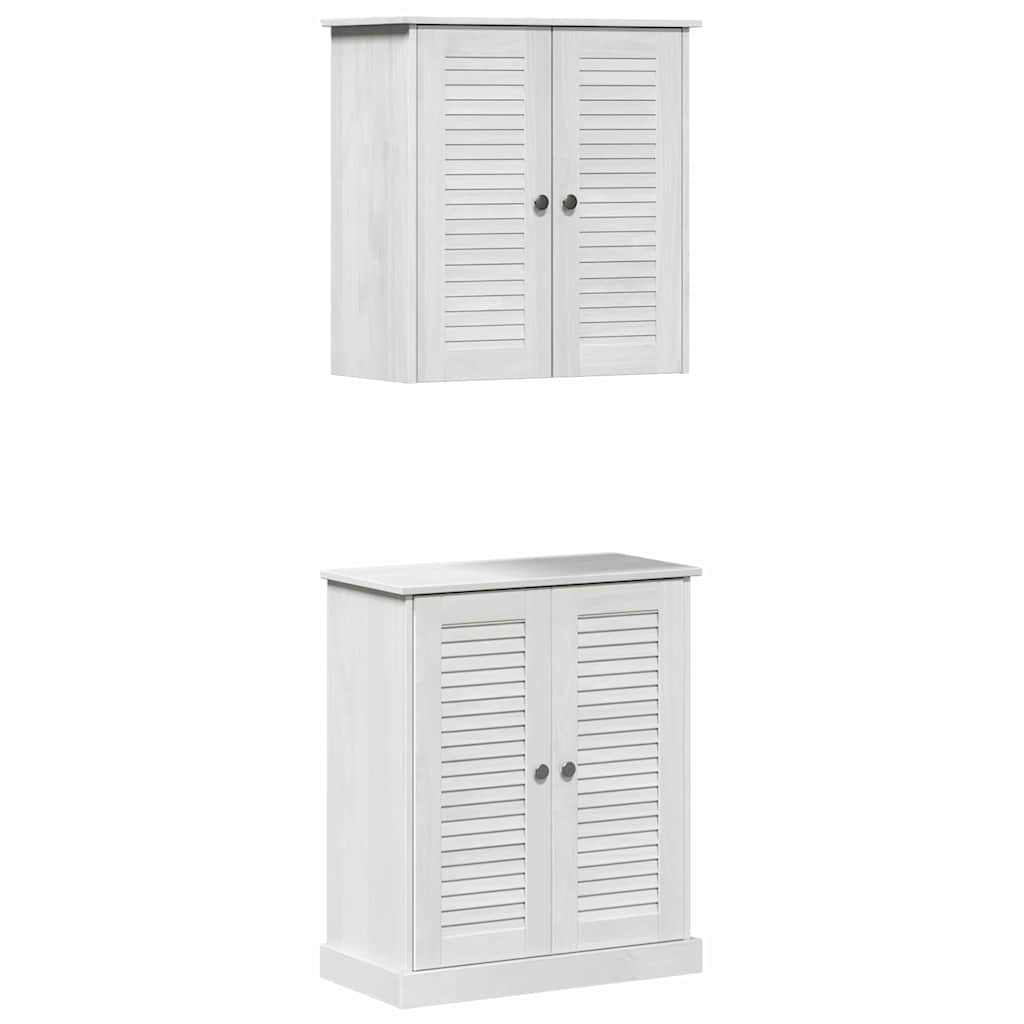 vidaXL Zestaw mebli łazienkowych z półką 2 pcs Biały i Biały Antyk