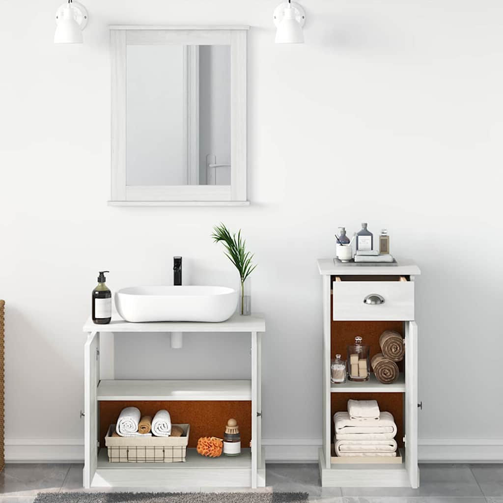 vidaXL Zestaw mebli łazienkowych z szufladą 3 pcs Antyczna biel