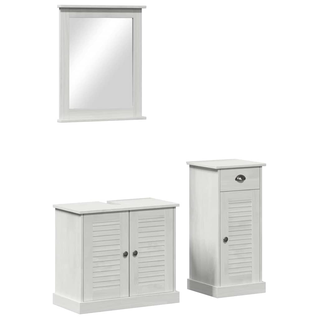 vidaXL Zestaw mebli łazienkowych z szufladą 3 pcs Antyczna biel