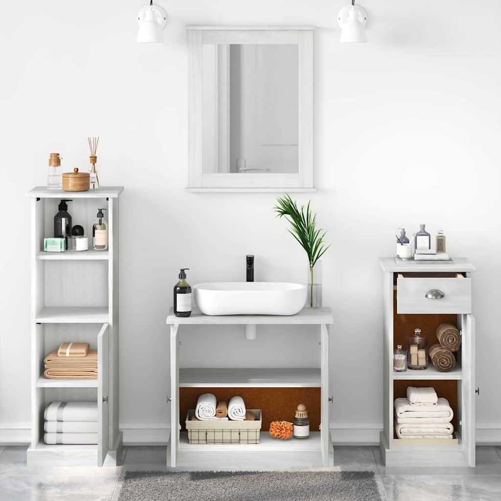 vidaXL Zestaw mebli łazienkowych z szufladą 4 pcs Antyczna biel