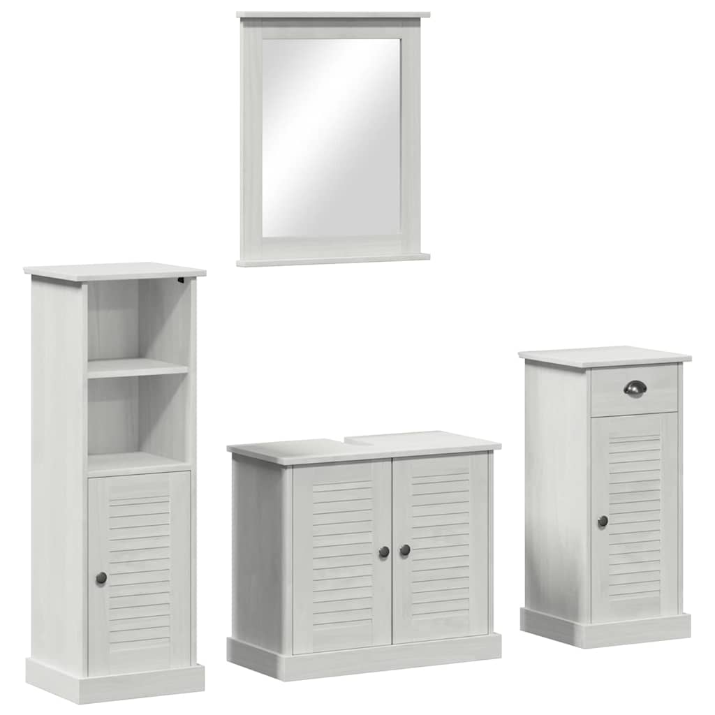 vidaXL Zestaw mebli łazienkowych z szufladą 4 pcs Antyczna biel