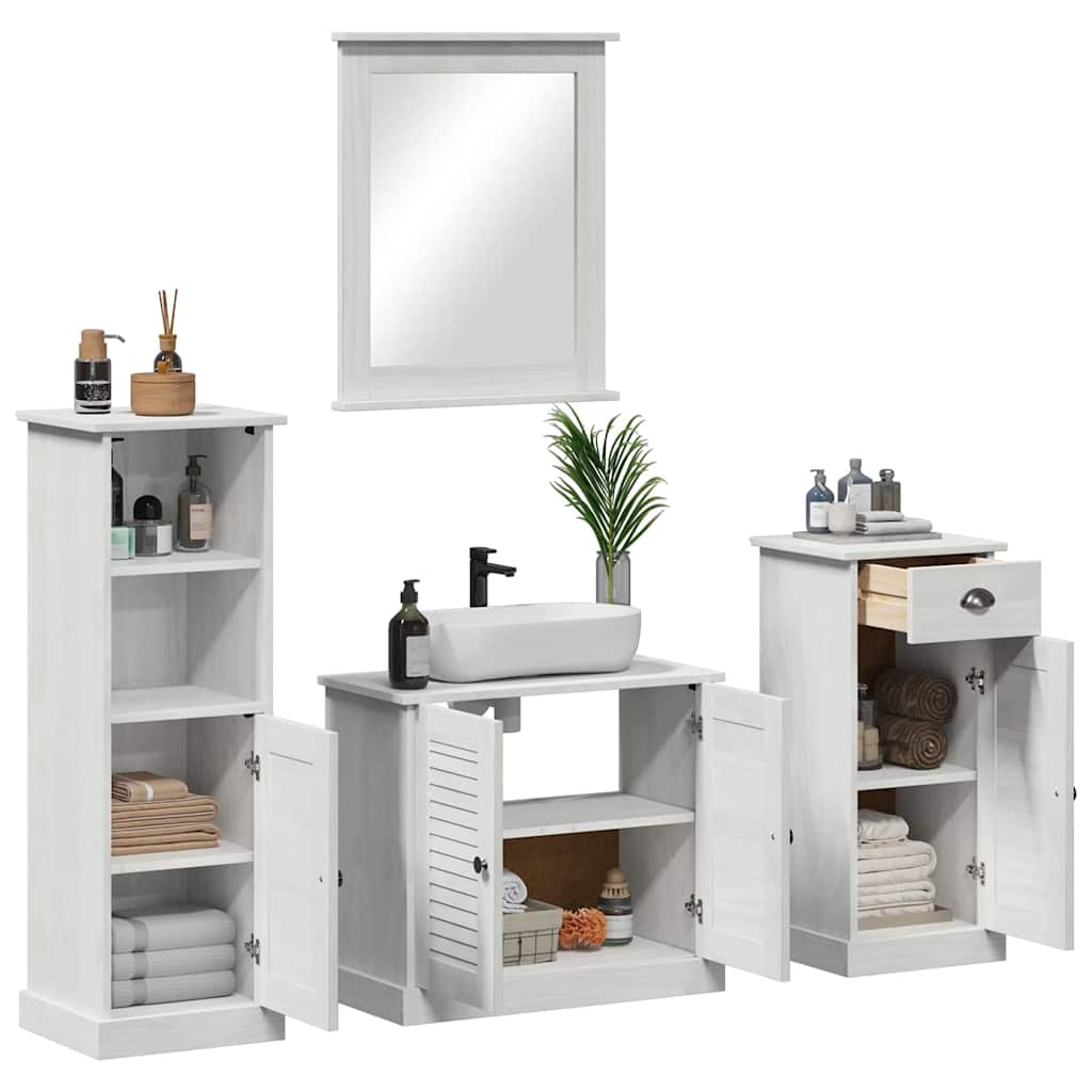 vidaXL Zestaw mebli łazienkowych z szufladą 4 pcs Antyczna biel