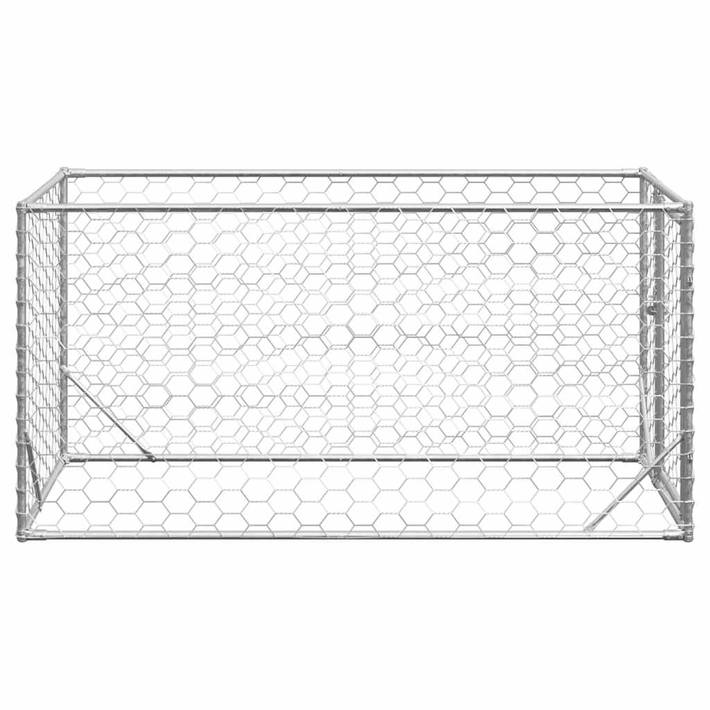 vidaXL Buda dla psa na zewnątrz z drzwiami 2x1x1 m, ocynkowana stal