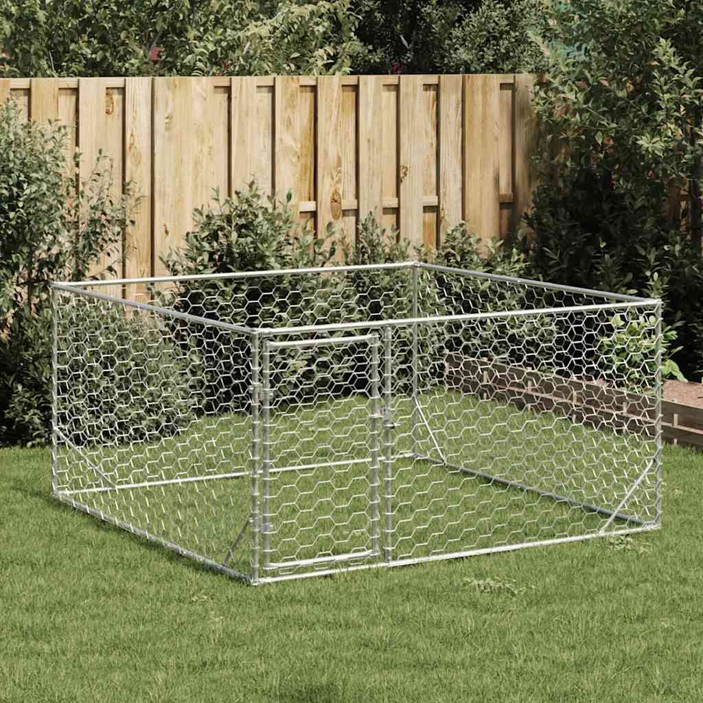 vidaXL Zewnętrzna buda dla psa z drzwiami 2x2x1 m, ocynkowana stal