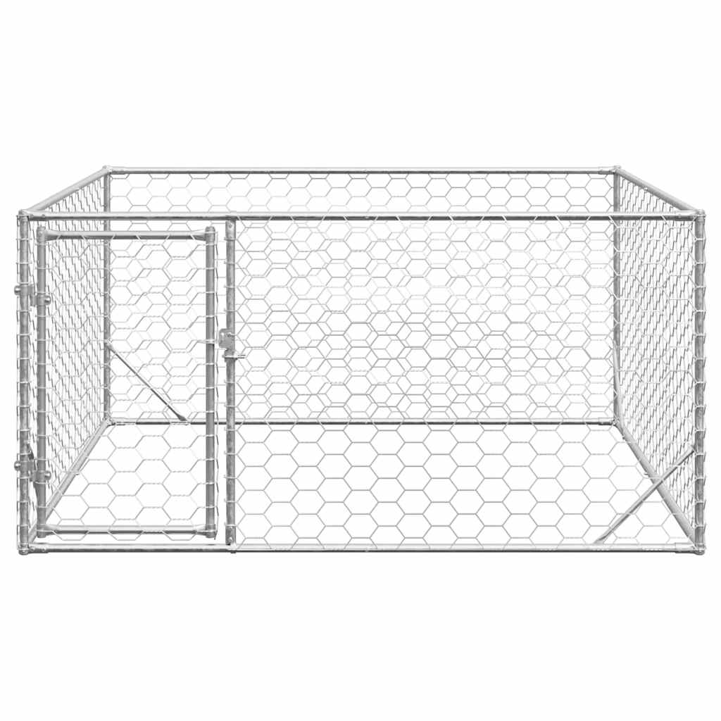 vidaXL Zewnętrzna buda dla psa z drzwiami 2x2x1 m, ocynkowana stal