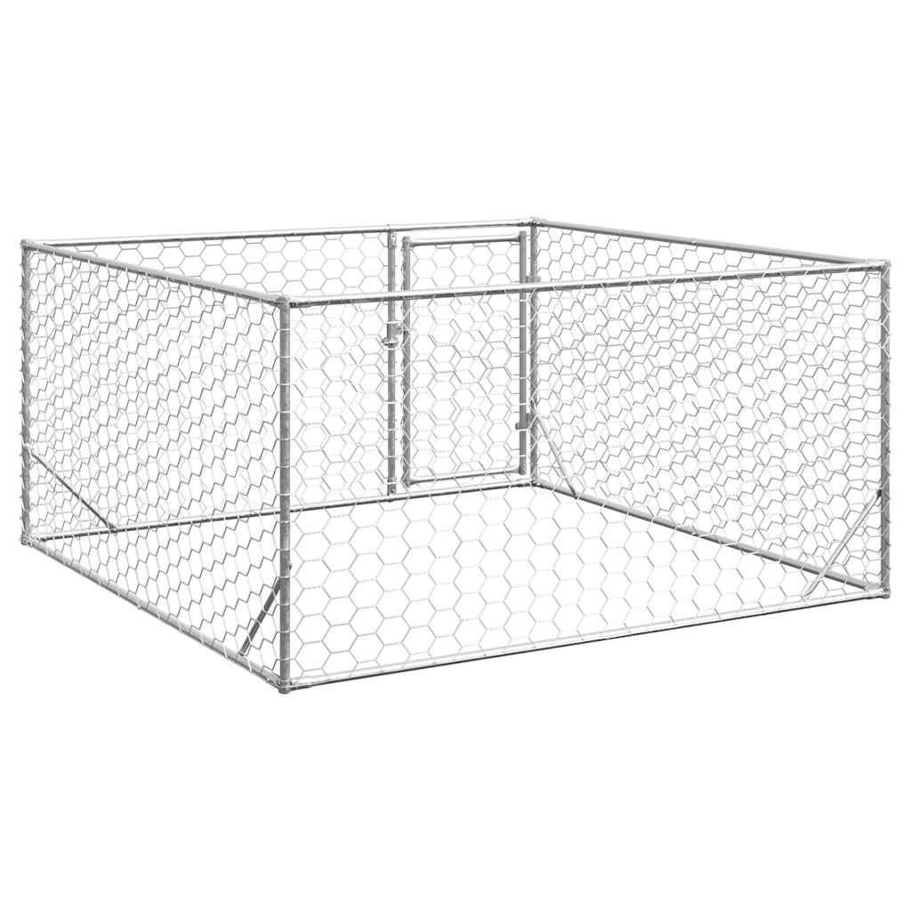 vidaXL Zewnętrzna buda dla psa z drzwiami 2x2x1 m, ocynkowana stal