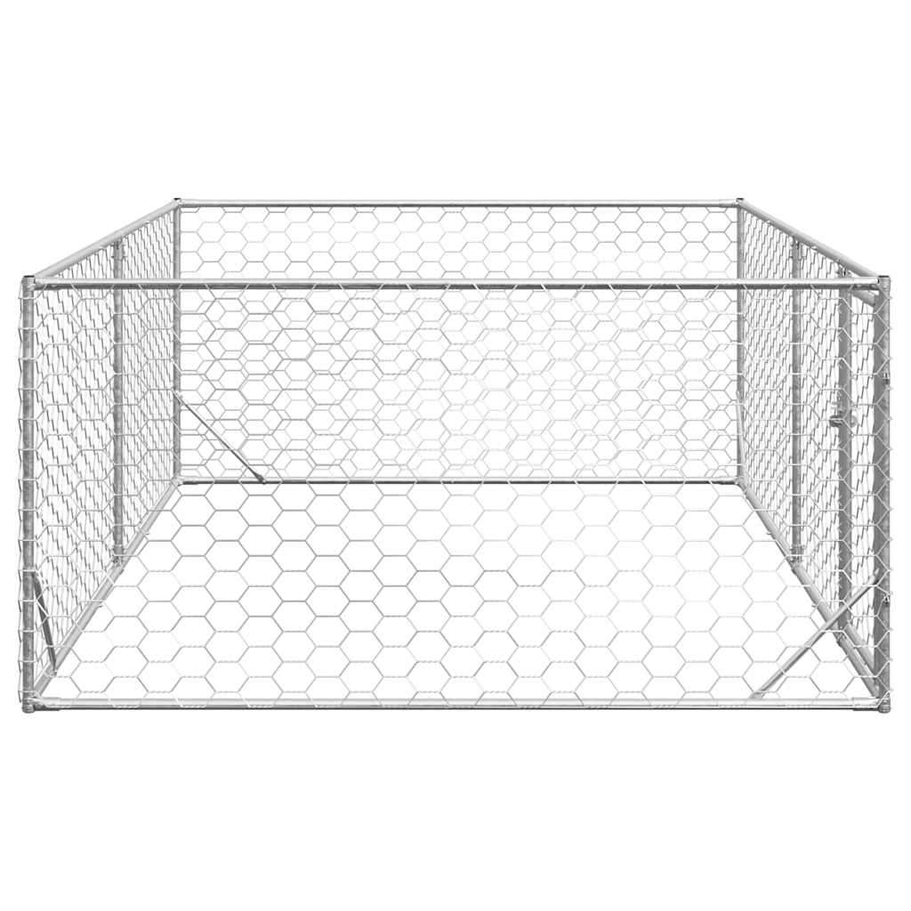 vidaXL Buda dla psa na zewnątrz z drzwiami 3x2x1 m, ocynkowana stal
