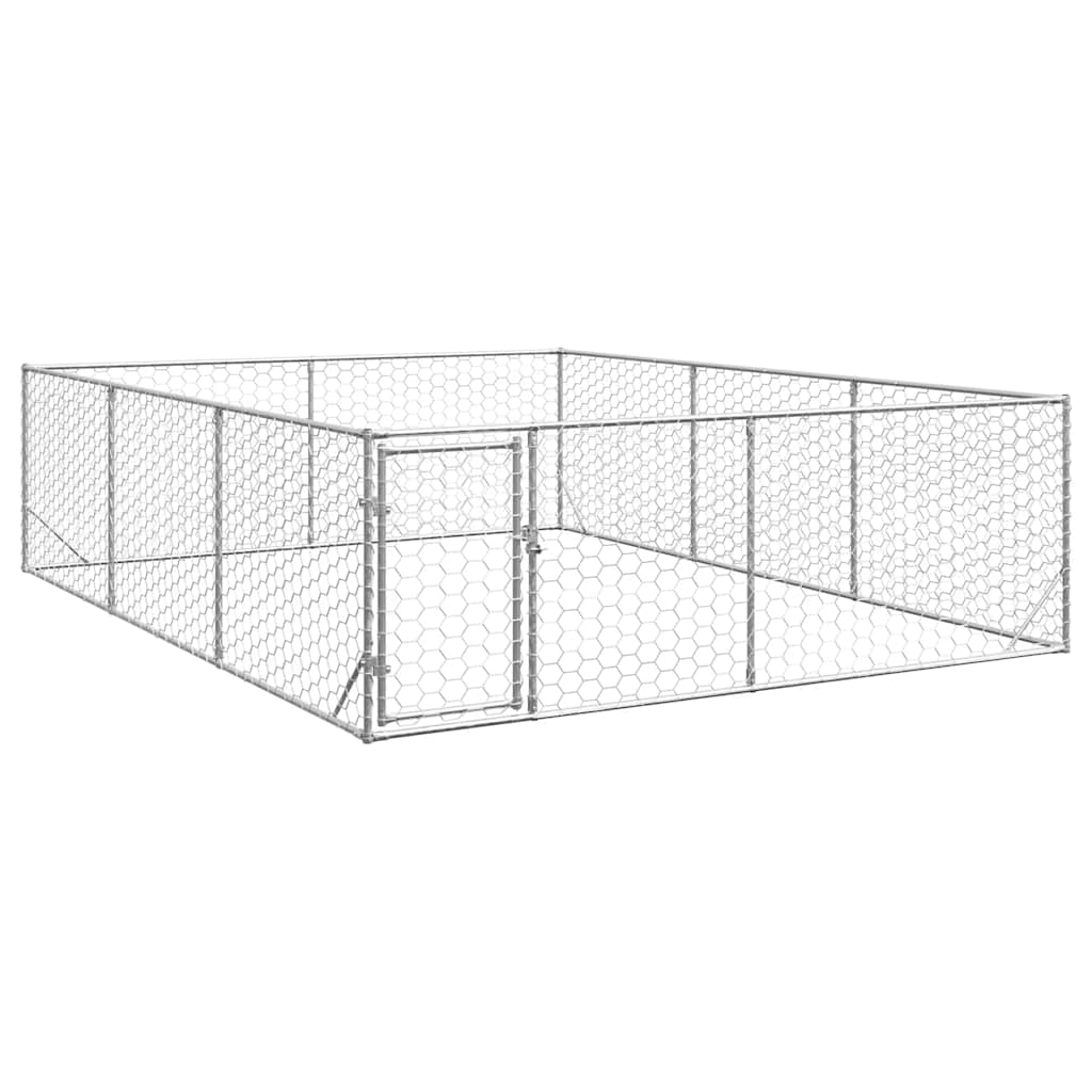 vidaXL Buda dla psa na zewnątrz z drzwiami 3x4x1 m, ocynkowana stal