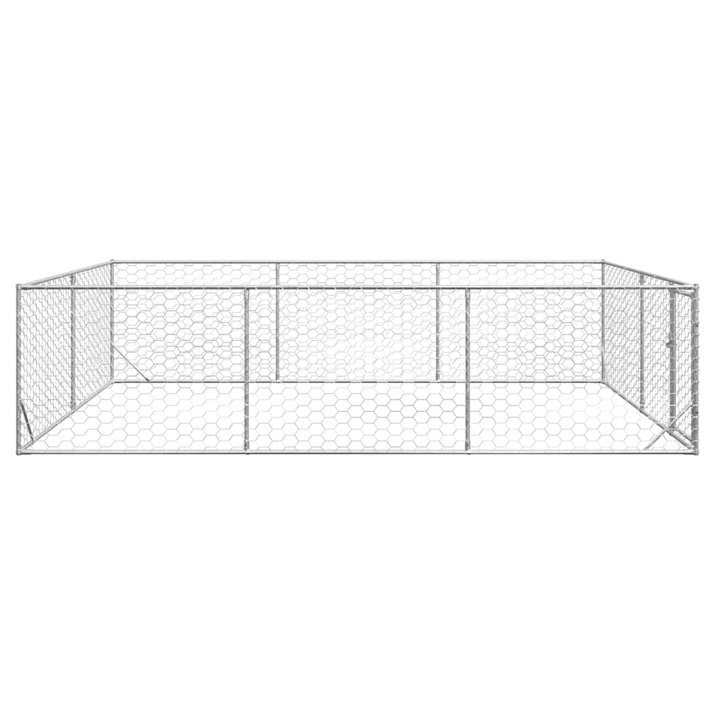 vidaXL Buda dla psa na zewnątrz z drzwiami 3x4x1 m, ocynkowana stal