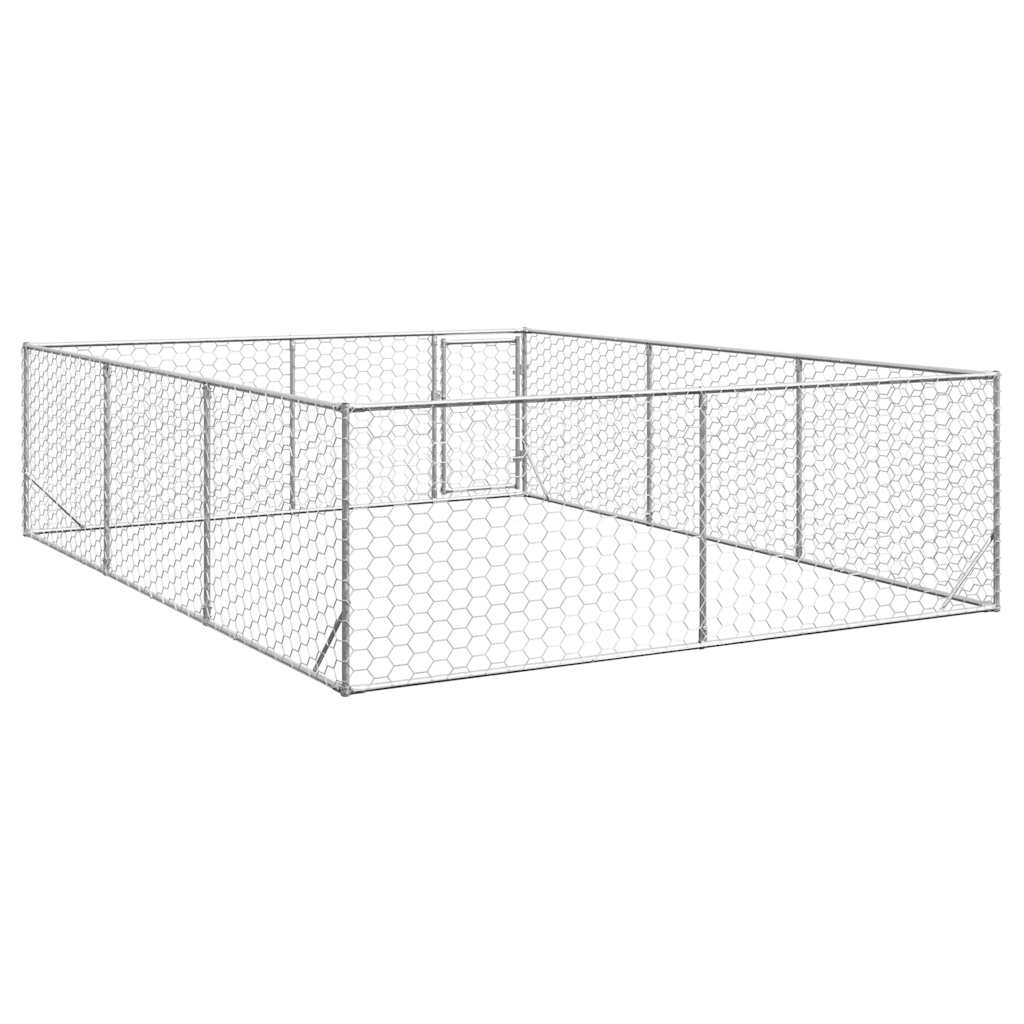 vidaXL Buda dla psa na zewnątrz z drzwiami 3x4x1 m, ocynkowana stal