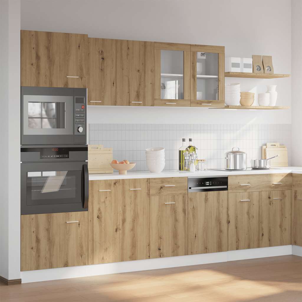 vidaXL Zestaw 7 szafek kuchennych, Lyon, dąb artisan
