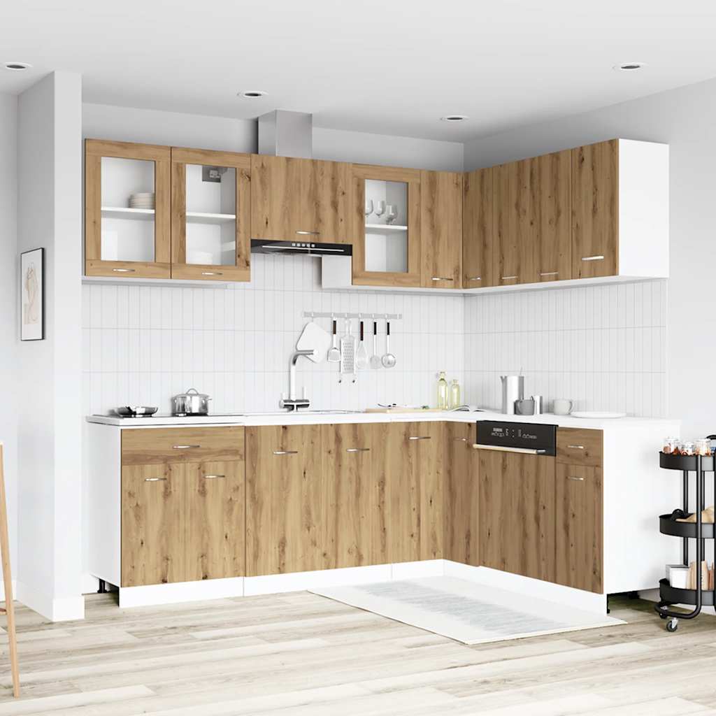 vidaXL Zestaw 11 szafek kuchennych, Lyon, dąb artisan